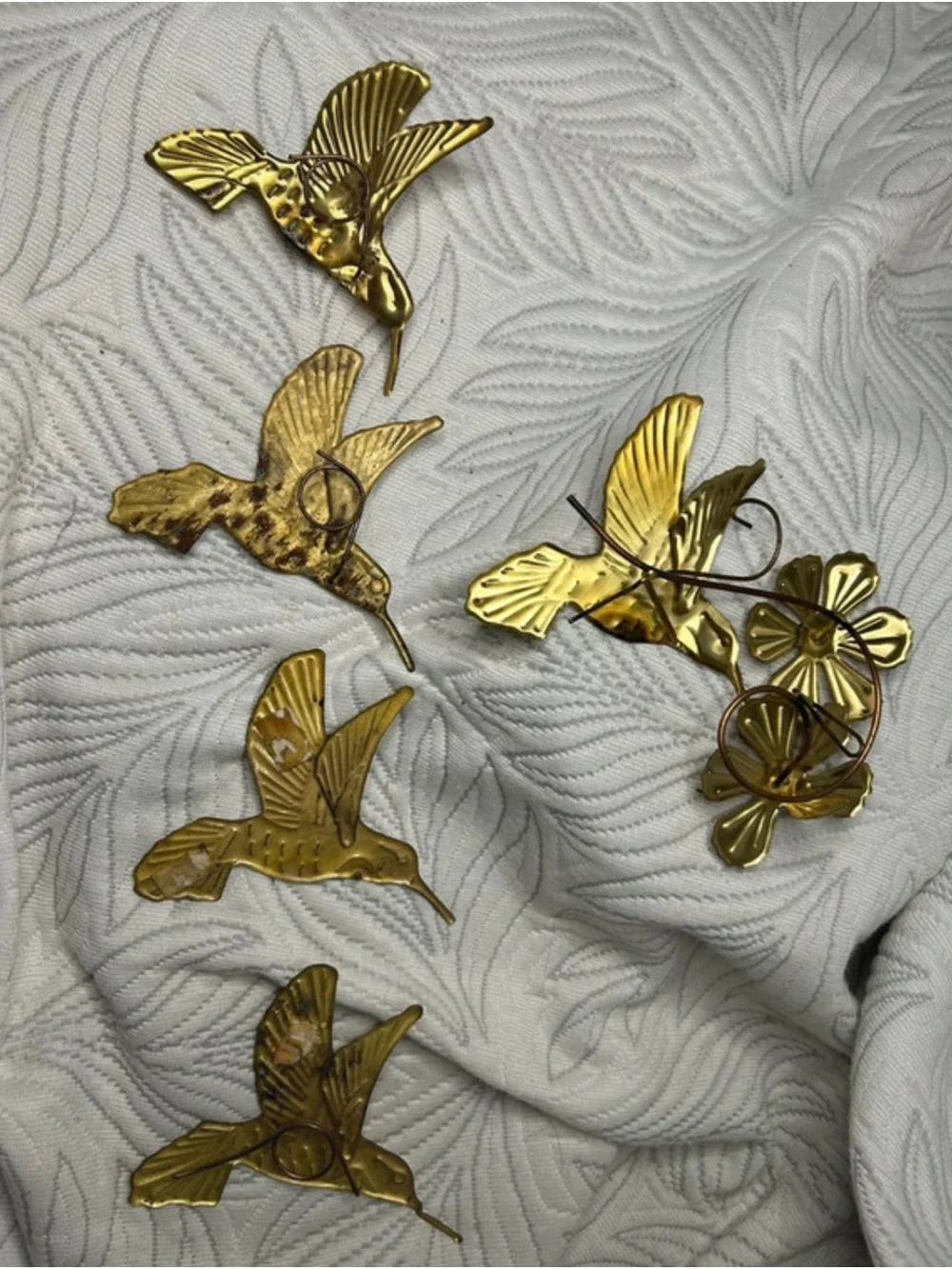 Gold Hummingbird and Flower Wall Decor - Elegant Metal Accent